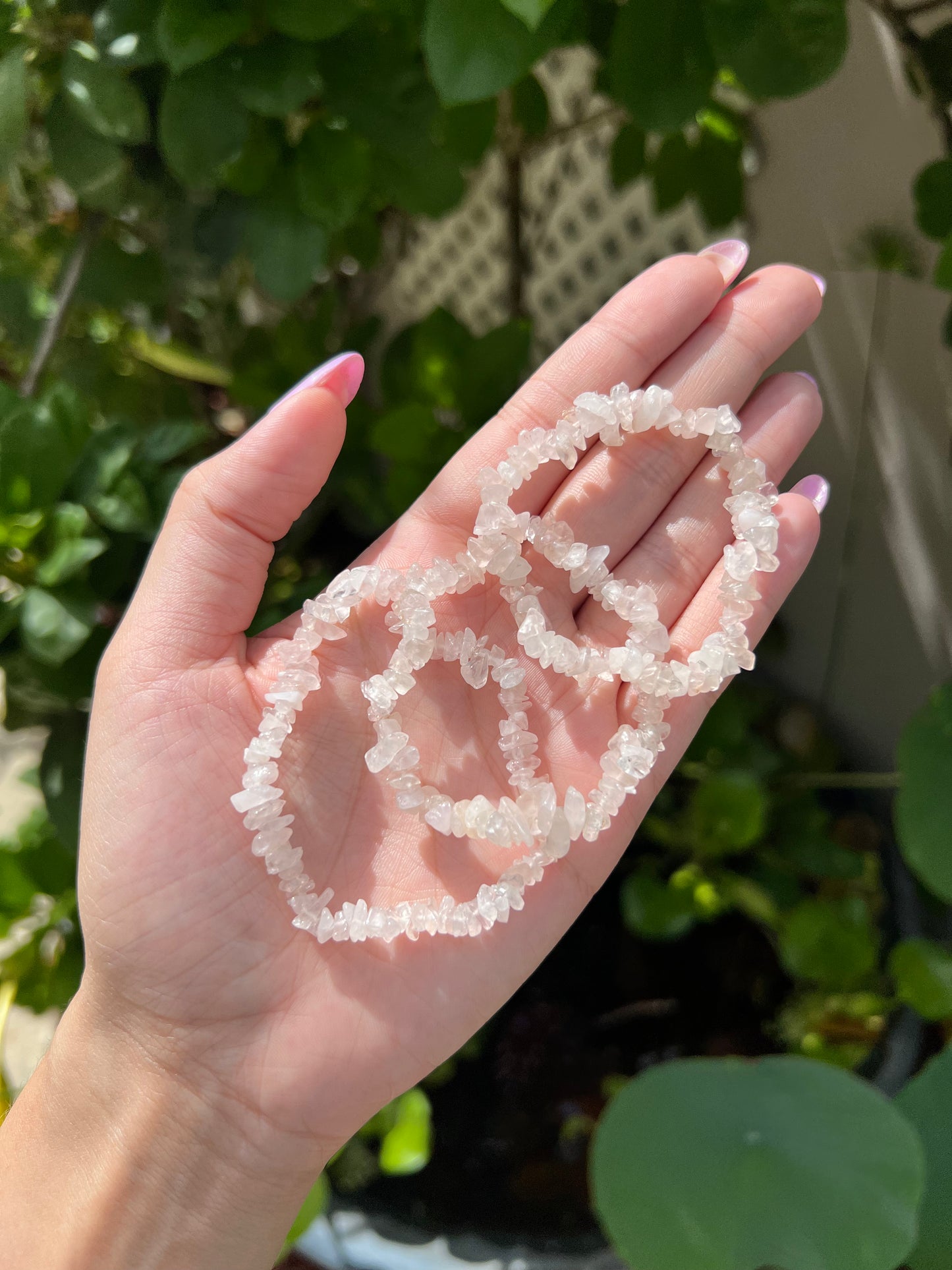 Rose Quartz Chip Bracelet
