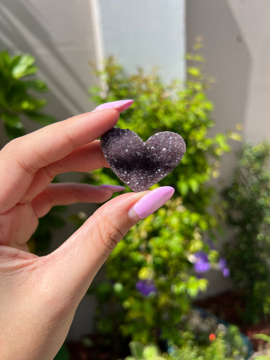 Druzy Amethyst Heart