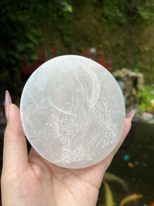 Custom Selenite Goddess Charging Plate
