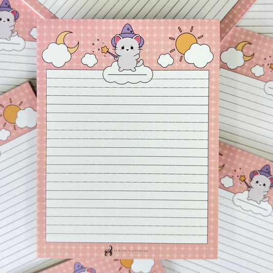 Peach Witchy Kitty Notepad