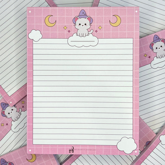 Pink Witchy Kitty Notepad