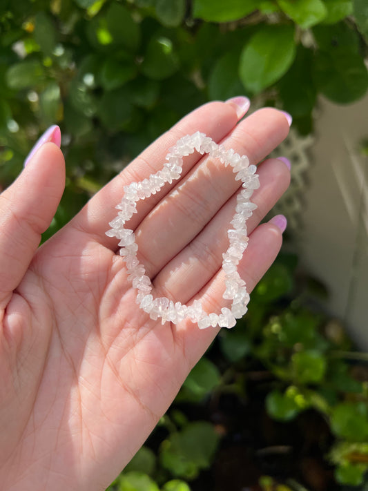 Rose Quartz Chip Bracelet