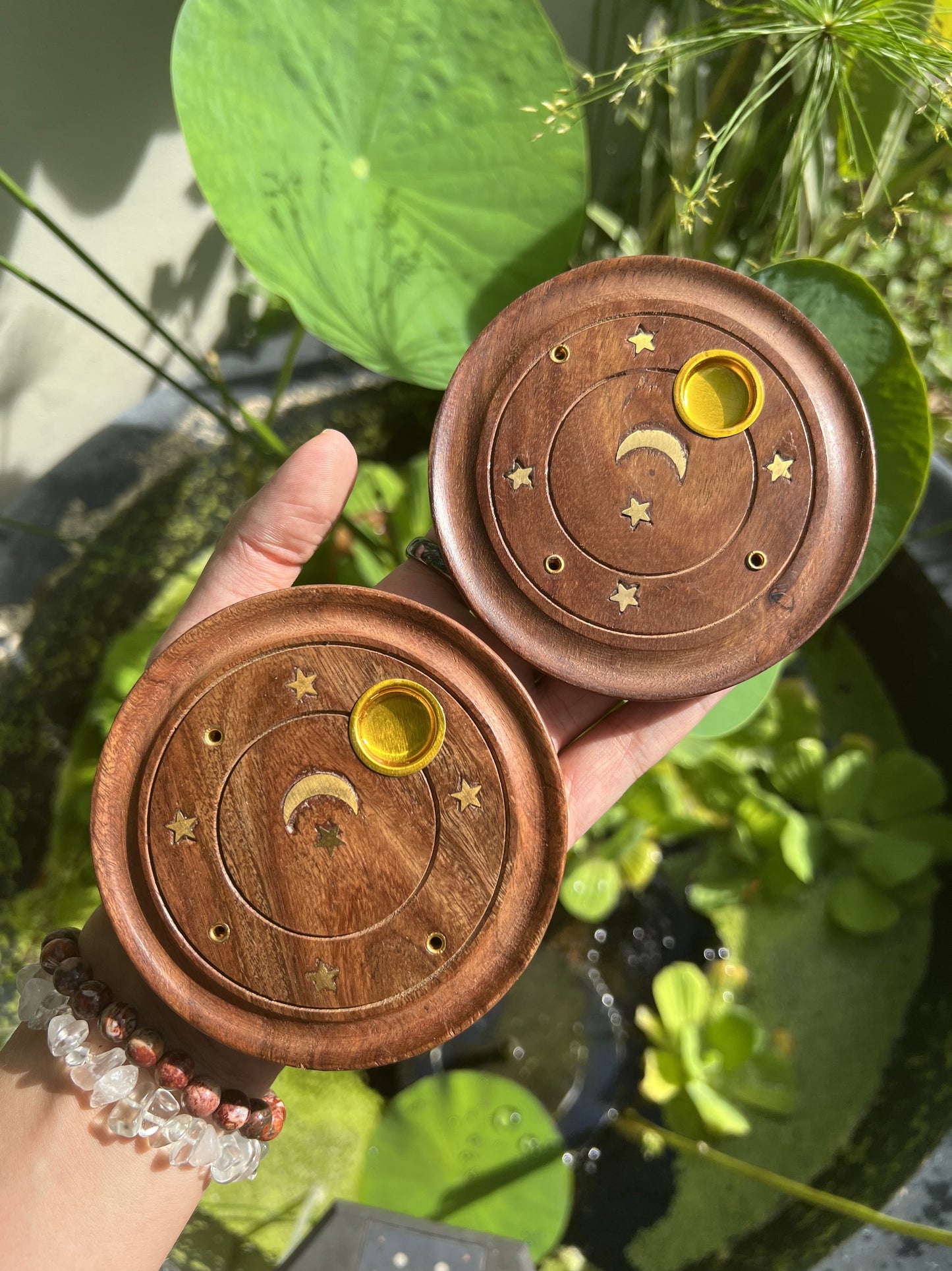 Round Moon/star Cone and Stick Incense Burner