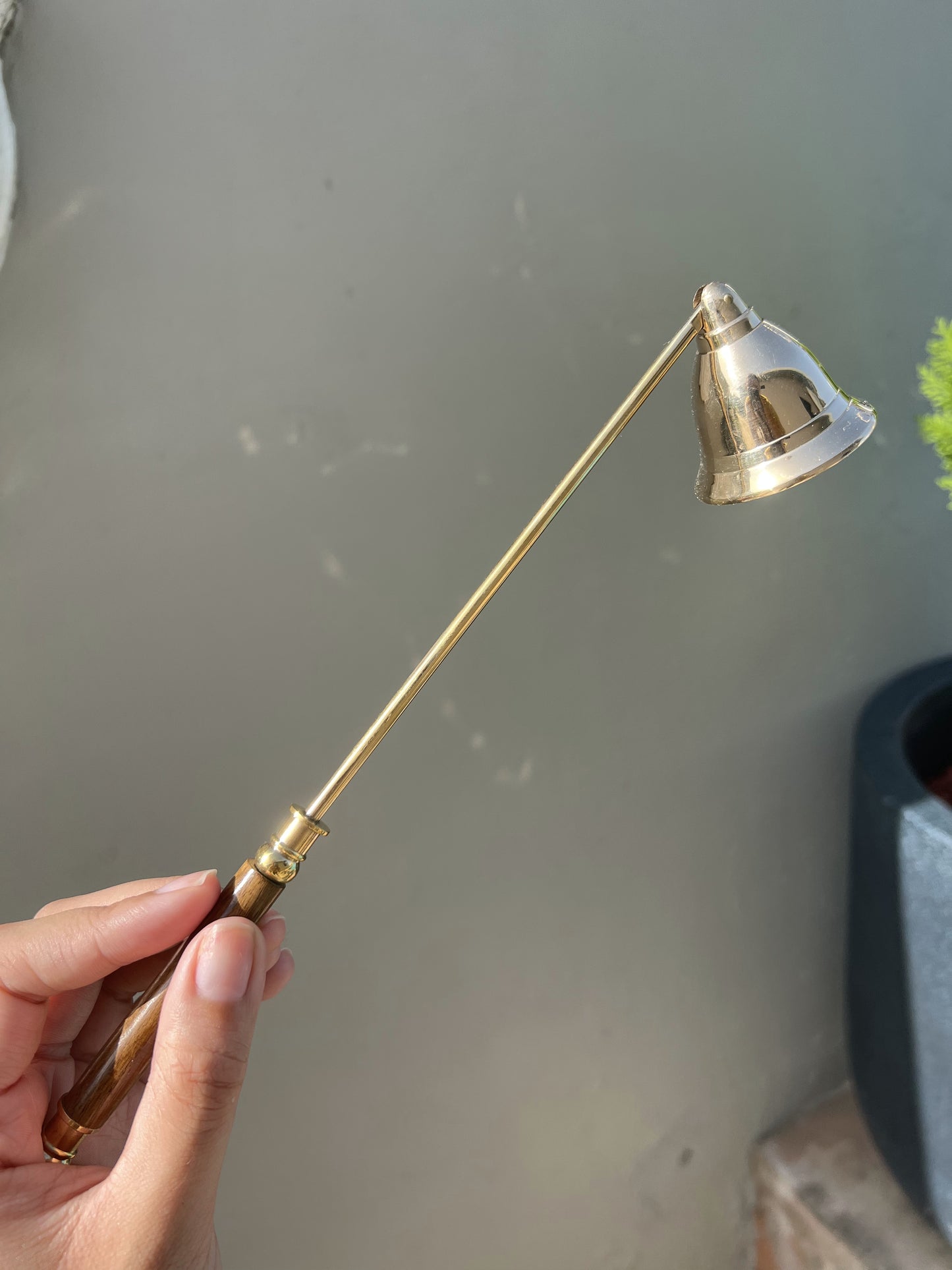 Brass Candle Snuffer | Wooden Handle