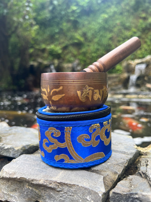 Flower of Life Copper Singing Bowl + Carrying Case